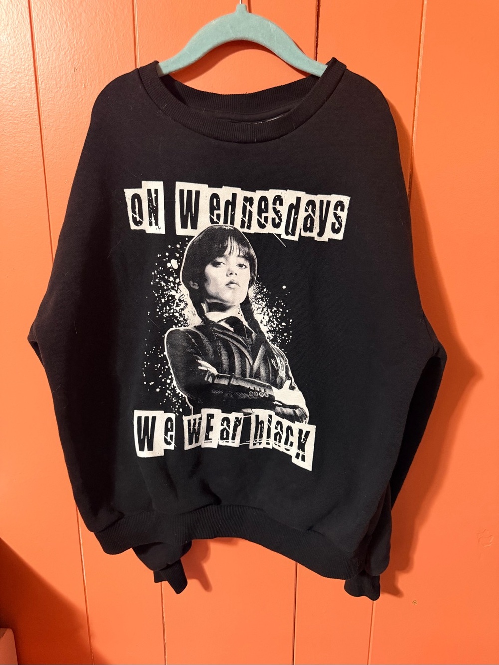 Black Graphic 'On Wednesdays We Wear Black' Women’s Sweatshirt
